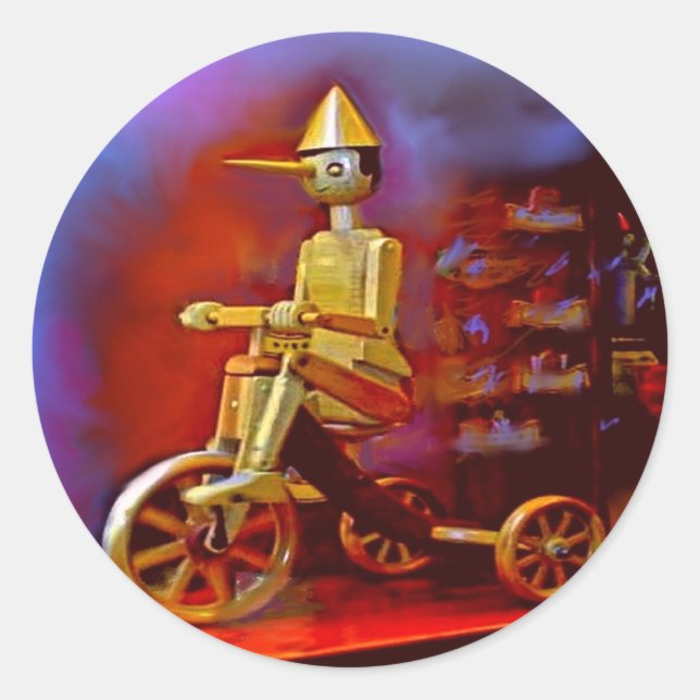 Pegatina Redonda Pegatinas de Pinocho (Anverso)