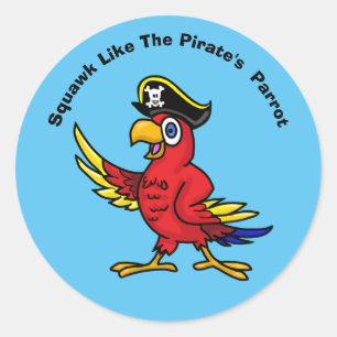 Pegatina Redonda Pegatinas de Pirate Parrot