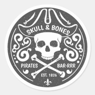 Pegatina Redonda Pegatinas de Pirate Skull