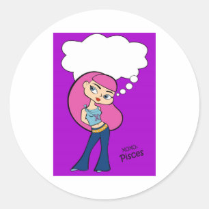 Pegatina Redonda Pegatinas de Pisces