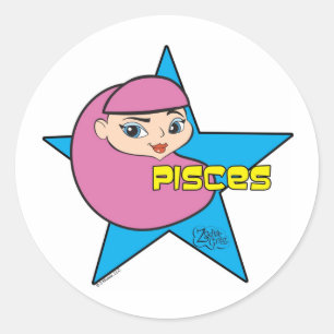 Pegatina Redonda Pegatinas de Pisces