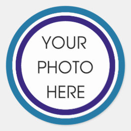 Pegatina Redonda Pegatinas de plantilla de azul y marina