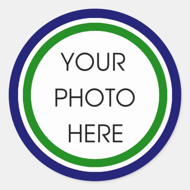 Pegatina Redonda Pegatinas de plantillas verdes y azules (Anverso)