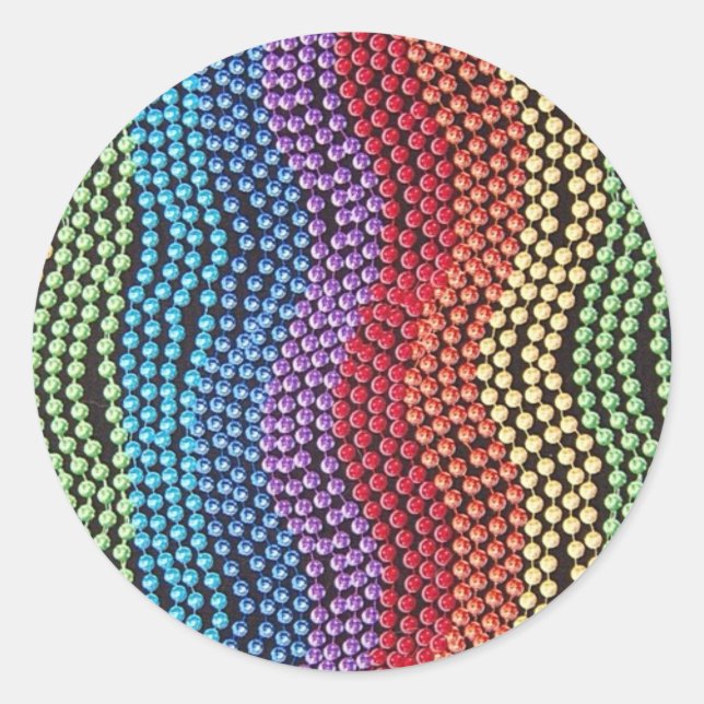 Pegatina Redonda Pegatinas de Pop Beads de 1960 (Anverso)