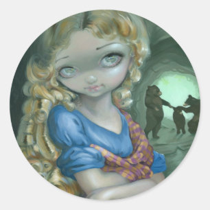 Pegatina Redonda pegatinas de "Portrait of Goldilocks"