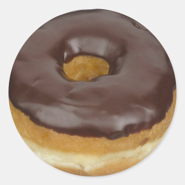 Pegatina Redonda Pegatinas de postre de donut de chocolate (Anverso)