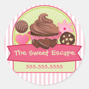 Pegatina Redonda Pegatinas de postres dulces