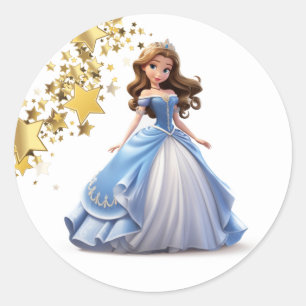 Pegatina Redonda Pegatinas de Princesa