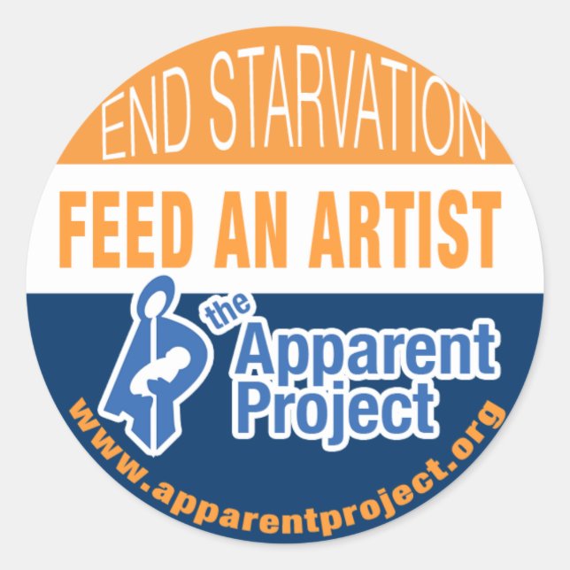 Pegatina Redonda Pegatinas de proyectos aparentes (Anverso)