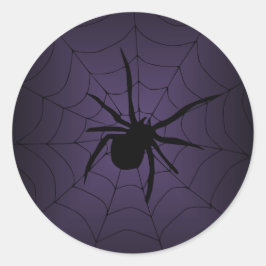 Pegatina Redonda Pegatinas de Purple Spider Web Halloween