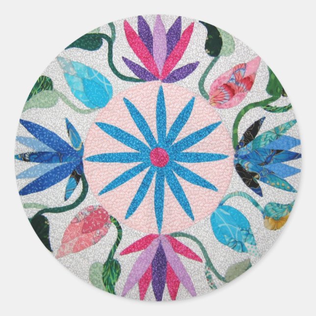 Pegatina Redonda ¡Pegatinas de Quilt Whimsy! (Anverso)