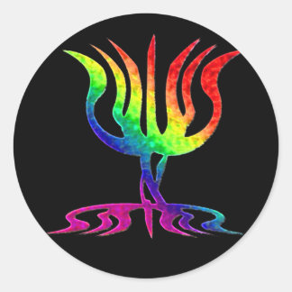 Pegatina Redonda Pegatinas de Rainbow Menorah