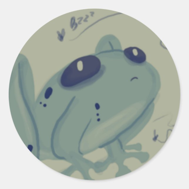 Pegatina Redonda Pegatinas de rana (Anverso)