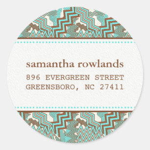 Pegatina Redonda Pegatinas de Random Zig Zag