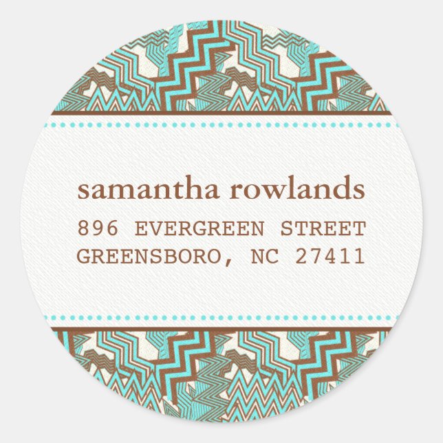 Pegatina Redonda Pegatinas de Random Zig Zag (Anverso)