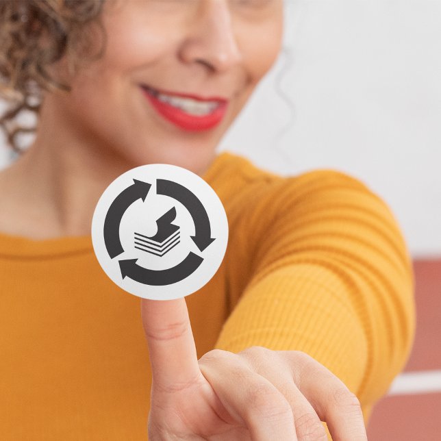 Pegatina Redonda Pegatinas de reciclaje de papel (Subido por el creador)