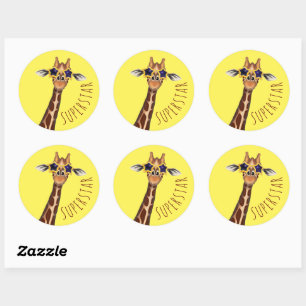 Pegatina Redonda PEGATINAS de recompensa SUPERSTAR - Giraffe