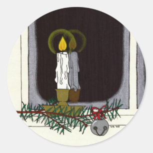 Pegatina Redonda Pegatinas de Reflexiones de Invierno