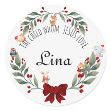 Pegatinas de regalo de Navidades de animales de co