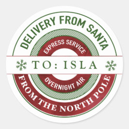 Pegatina Redonda Pegatinas de regalo de Navidades Santa Personaliza