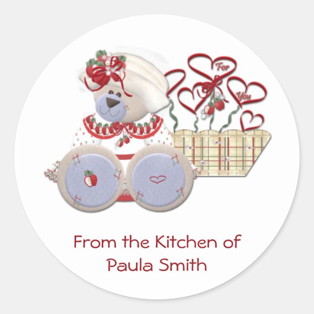 Pegatina Redonda Pegatinas de regalo de Oso de Teddy (Anverso)