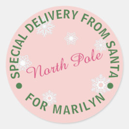 Pegatina Redonda Pegatinas de regalo de Santa Claus personalizados