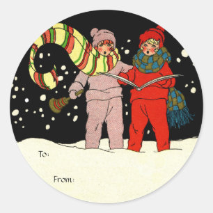 Pegatina Redonda Pegatinas de regalo navideño