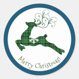 Pegatina Redonda Pegatinas de renos de navidades