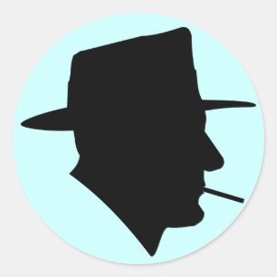 Pegatina Redonda Pegatinas de Retro Gangster