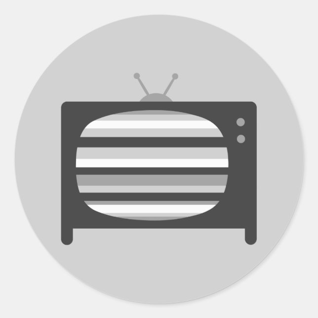 Pegatina Redonda Pegatinas de Retro TV (Anverso)