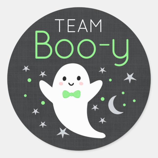 Pegatina Redonda Pegatinas de revelación de género de Team Boo-y (Anverso)