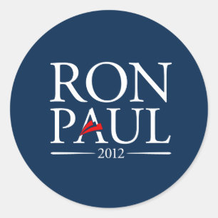 Pegatina Redonda Pegatinas de Ron Paul 2012