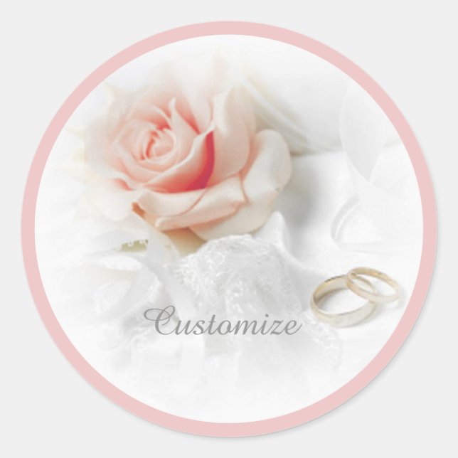 Pegatina Redonda Pegatinas de rosas y Bodas (Anverso)