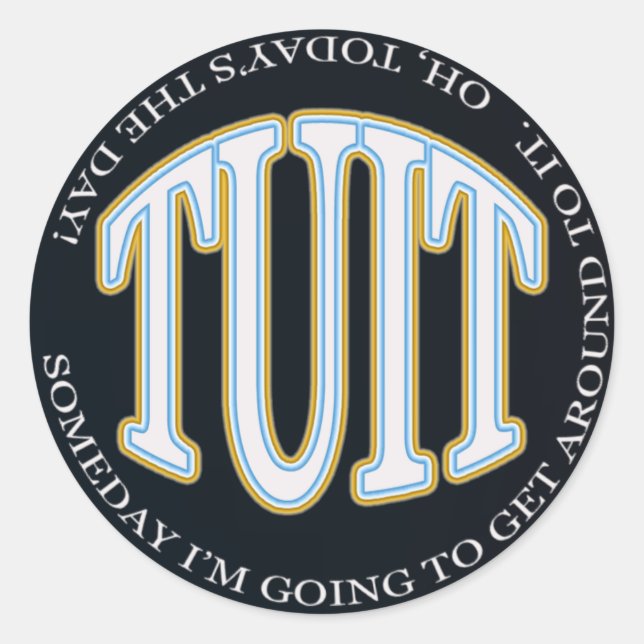 Pegatina Redonda Pegatinas de Round Tuit (Anverso)