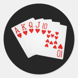 Pegatina Redonda Pegatinas de Royal Flush