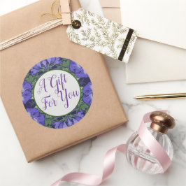 Pegatina Redonda Pegatinas de Royal Purple Pansy Victorian