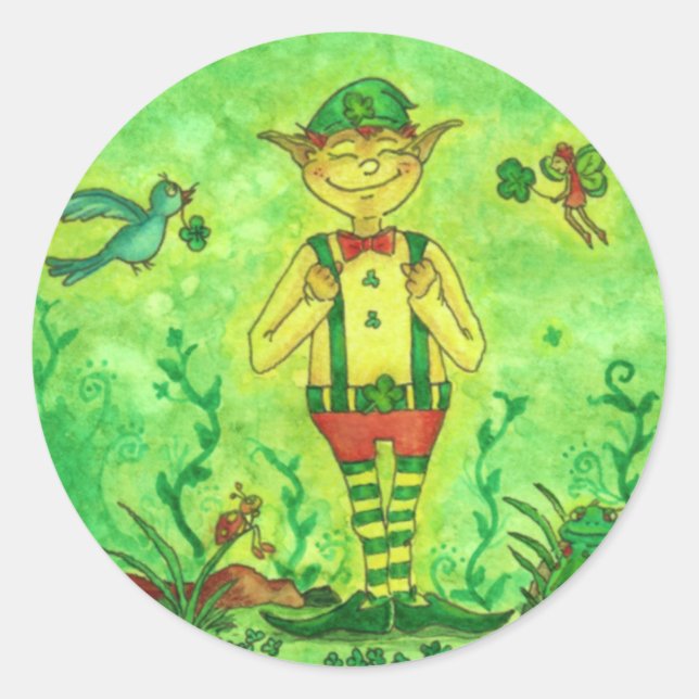 Pegatina Redonda Pegatinas de San Patricio (Anverso)