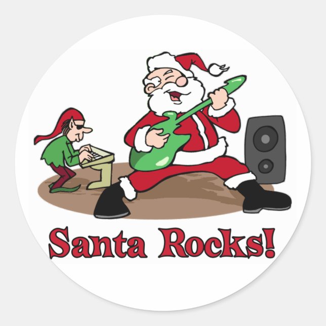 Pegatina Redonda Pegatinas de Santa Rocks (Anverso)