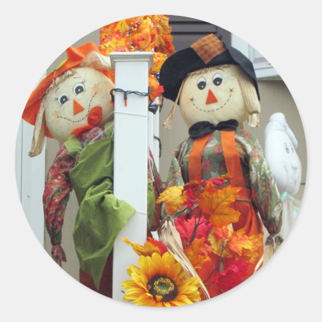 Pegatina Redonda Pegatinas de Scarecrow (Anverso)