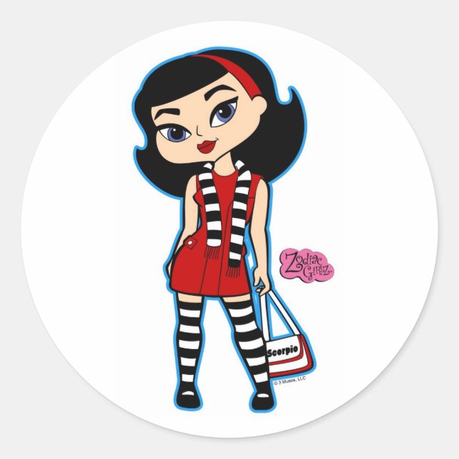 Pegatina Redonda Pegatinas de Scorpio (Anverso)