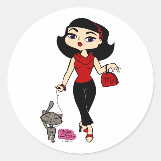 Pegatina Redonda Pegatinas de Scorpio (Anverso)