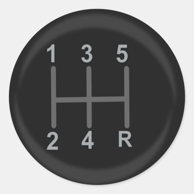 Pegatina Redonda Pegatinas de selección de engranajes (Anverso)