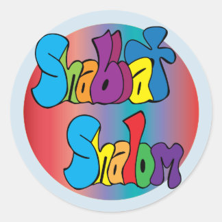 Pegatina Redonda Pegatinas de Shabbat Shalom