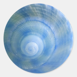 Pegatina Redonda Pegatinas de Shell azul