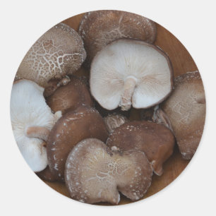 Pegatina Redonda Pegatinas de Shiitake Mushroom