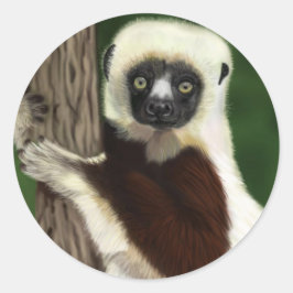 Pegatina Redonda Pegatinas de Sifaka