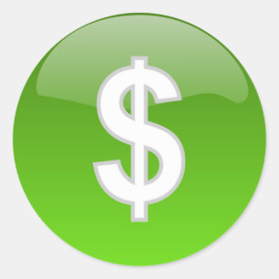 Pegatina Redonda pegatinas de signo de dólar