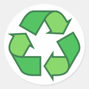 Pegatina Redonda Pegatinas de símbolos de reciclaje verde