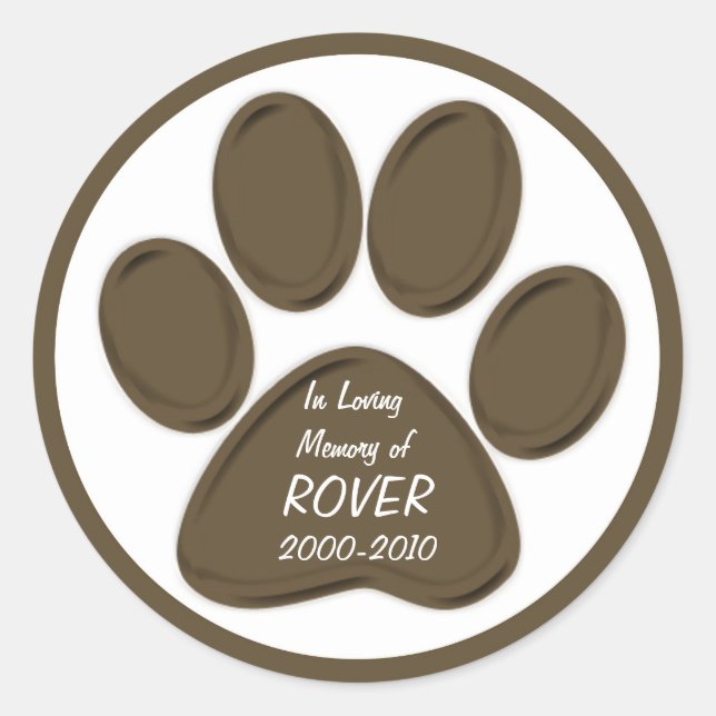 Pegatina Redonda pegatinas de simpatía por la huella de la pata mar (Anverso)