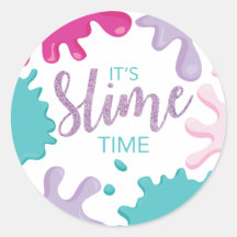 Pegatinas de Slime Time Birthday Pink Slime